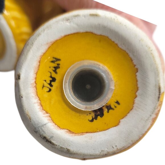 Vintage Ceramic Mushroom Salt & Pepper Shakers Japan Red & Blue Tops - Picture 3 of 11